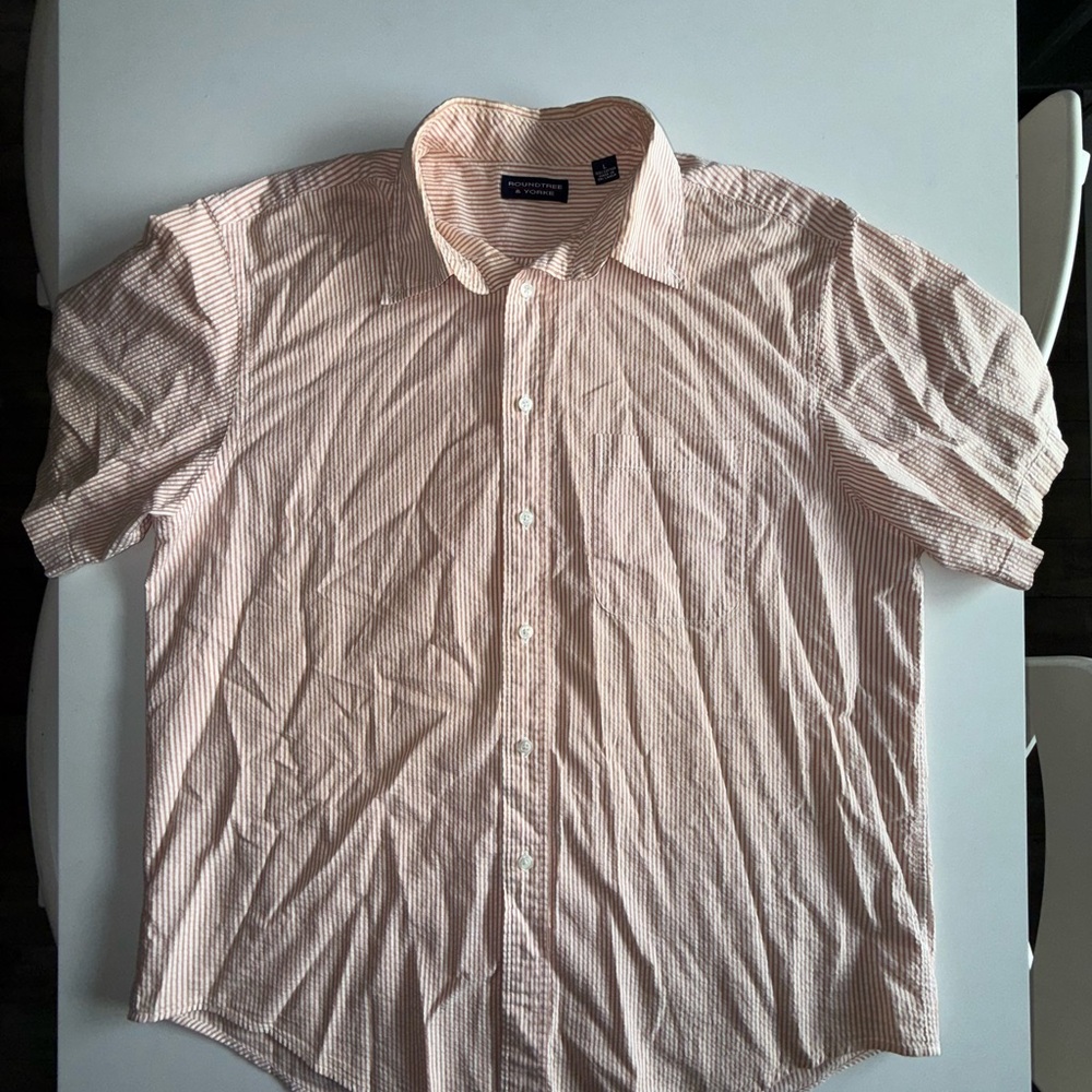 Roundtree & Yorke Striped Seersucker Shirt